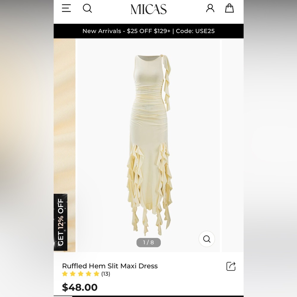 MICAS CREAM MAXI DRESS - NEVER WORN TAGS STILL ON SIZE XS